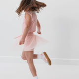 pink pleated skort