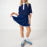 navy twirly skort