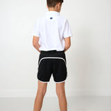 black retro mesh short