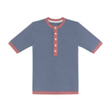 slate/dusty pink henley shirt