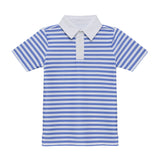 sky blue/white qb stripe polo shirt