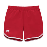 red retro super short with white piping