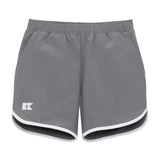 gray retro super short with white piping