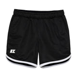 black retro mesh short