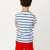 navy and white stripe practice shirt