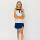 navy power skort