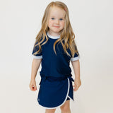 navy power skort