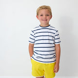 yellow retro super short with white piping
