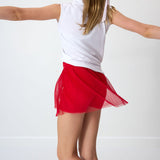 red pleated skort