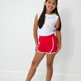 girls red super short