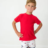 red practice shirt