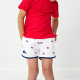 old glory retro super short with navy piping