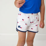 old glory retro super short with navy piping