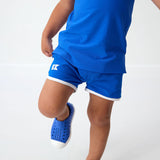 royal blue retro super short with white piping