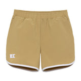 khaki retro super short with white piping