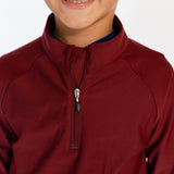 maroon half-zip