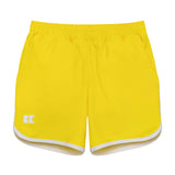 yellow retro super short with white piping