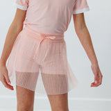 girls pink pleated skort