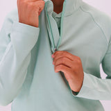 palm green half-zip