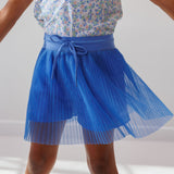 girls sky blue pleated skort