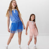 girls sky blue pleated skort