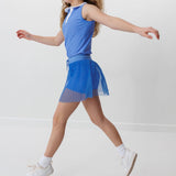 girls sky blue pleated skort