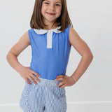 girls seersucker stripe super short