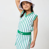 kelly green stripe power play tank