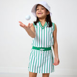 kelly green stripe power play skort
