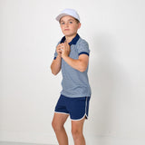 navy thin stripe polo shirt