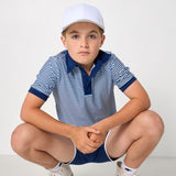 navy thin stripe polo shirt