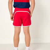 red retro super short with white piping
