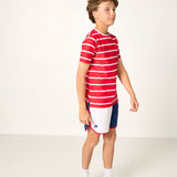 red/white ballpark stripe practice shirt