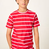 red/white ballpark stripe practice shirt