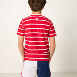 red/white ballpark stripe practice shirt