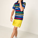 yellow retro super short with white piping