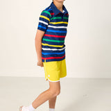 yellow retro super short with white piping