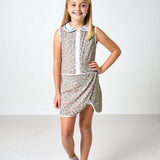 fall floral court dress