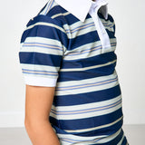 navy retro stripe polo shirt