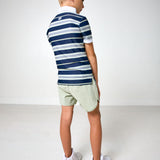 navy retro stripe polo shirt
