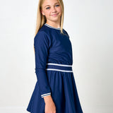 navy long sleeve dress