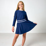 navy long sleeve dress