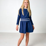 navy long sleeve dress
