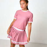 dusty pink polka dot dance tee