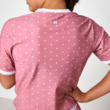 dusty pink polka dot dance tee