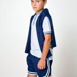 slate/white champions blade shirt