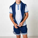 navy basketball short
