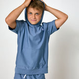 slate short sleeve hoodie