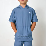 slate short sleeve hoodie