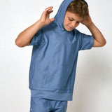 slate short sleeve hoodie